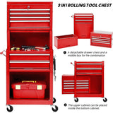 Rolling Tool Chest Storage Cabinet Tool Box with Wheels & 6 Drawers