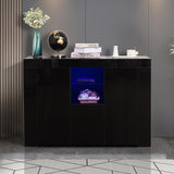 High Gloss Dining Room Buffet Storage Cabinet Hallway Living Room TV Stand Unit Display Cabinet with Drawer and 2 Doors