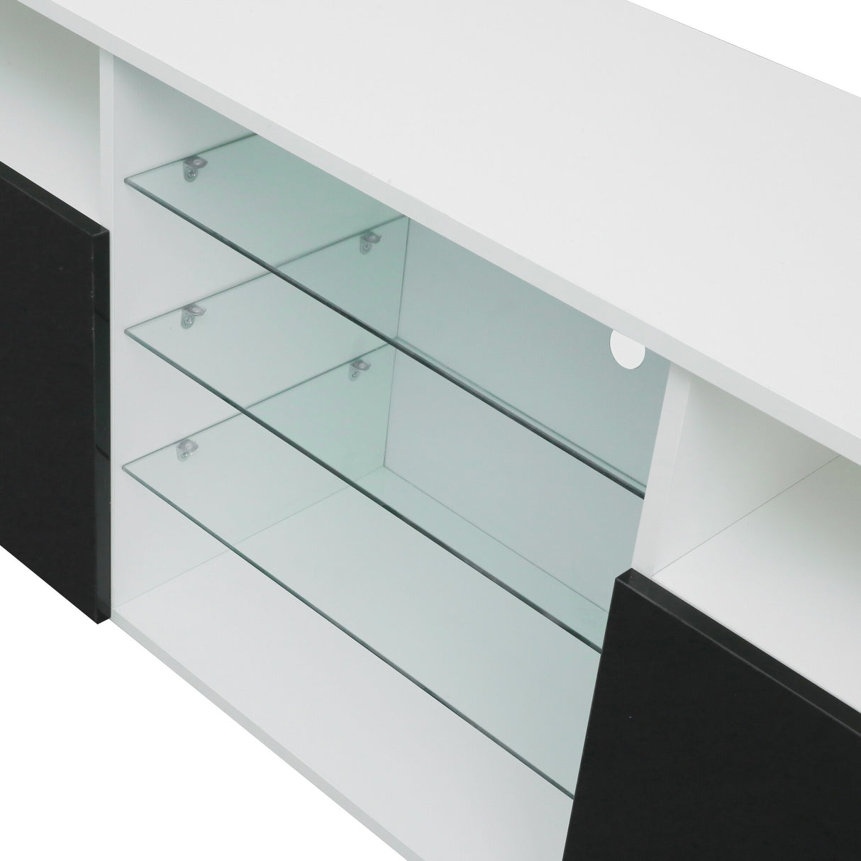 High Gloss Doors Modern TV Stand LED