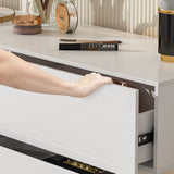 High Glossy Six-Drawer Dresser Chest with Off-Set Design (Black/White)