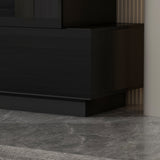 High Glossy Six-Drawer Dresser Chest with Off-Set Design (Black/White)