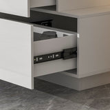 High Glossy Six-Drawer Dresser Chest with Off-Set Design (Black/White)