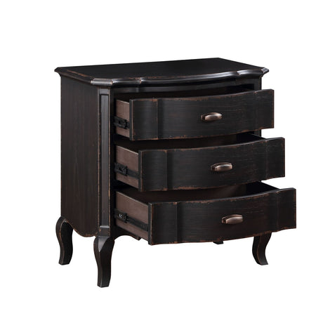 High Glossy Surface Drawers Chest Of Black Color
