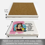 High Heels 4 Pack Absorbent Stone Coasters with Cork Backing 4" Square Made in The USA Absorbent Wipes Clean