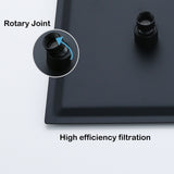 Super-thin 12'' Rotatable High Pressure Rain Shower Head with Self-Cleaning and Aerating Technology in Black / Gold