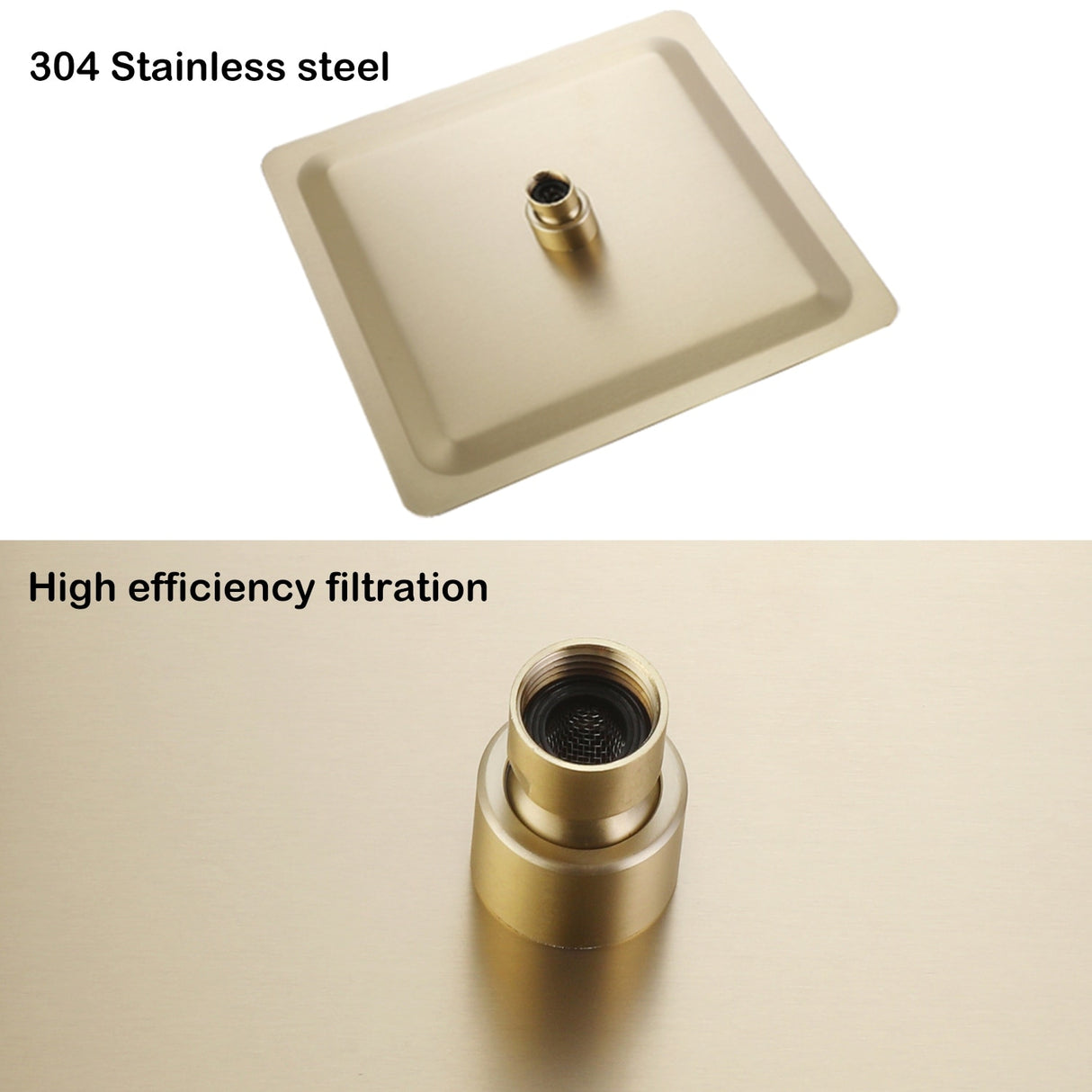 Super-thin 12'' Rotatable High Pressure Rain Shower Head with Self-Cleaning and Aerating Technology in Black / Gold