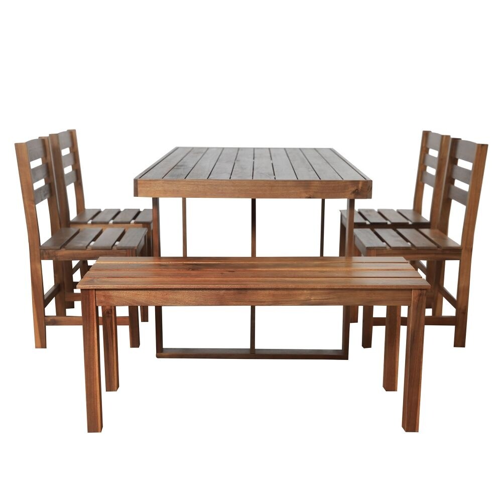 High-Quality Acacia Wood Outdoor Table and Chair Set, Suitable for Patio, Balcony, Backyard