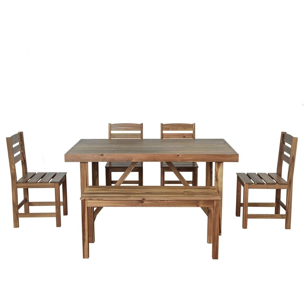 High-Quality Acacia Wood Outdoor Table and Chair Set, Suitable for Patio, Balcony, Backyard