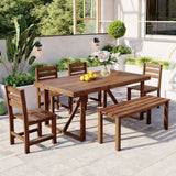High-Quality Acacia Wood Outdoor Table and Chair Set, Suitable for Patio, Balcony, Backyard