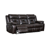 High-Quality Furniture: Reclining Upholstered Sofa in Faux Leather with Unique Color Stitching Design and Easy Assembly