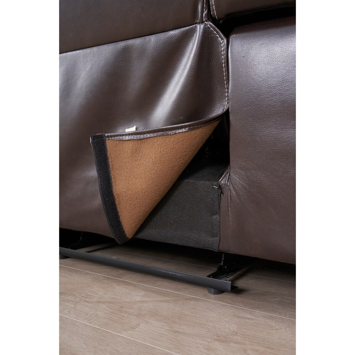High-Quality Furniture: Reclining Upholstered Sofa in Faux Leather with Unique Color Stitching Design and Easy Assembly