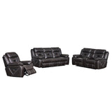 High-Quality Furniture: Reclining Upholstered Sofa in Faux Leather with Unique Color Stitching Design and Easy Assembly