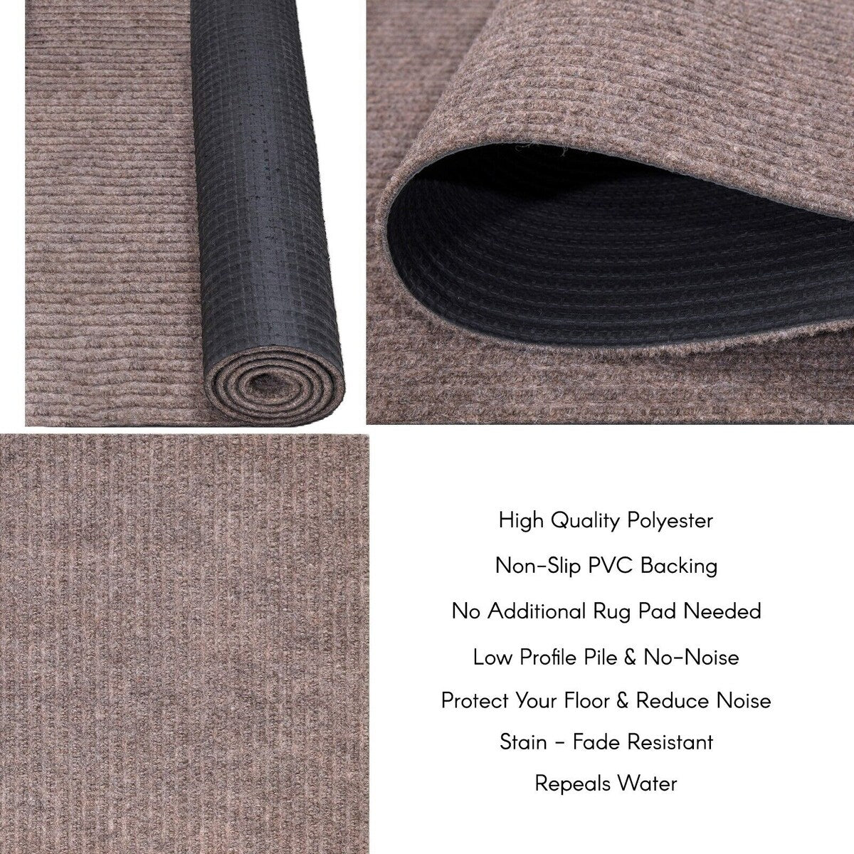 High-Quality Outdoor/Indoor Carpet Runner Rug with Non-Slip PVC Backing 36'' wide