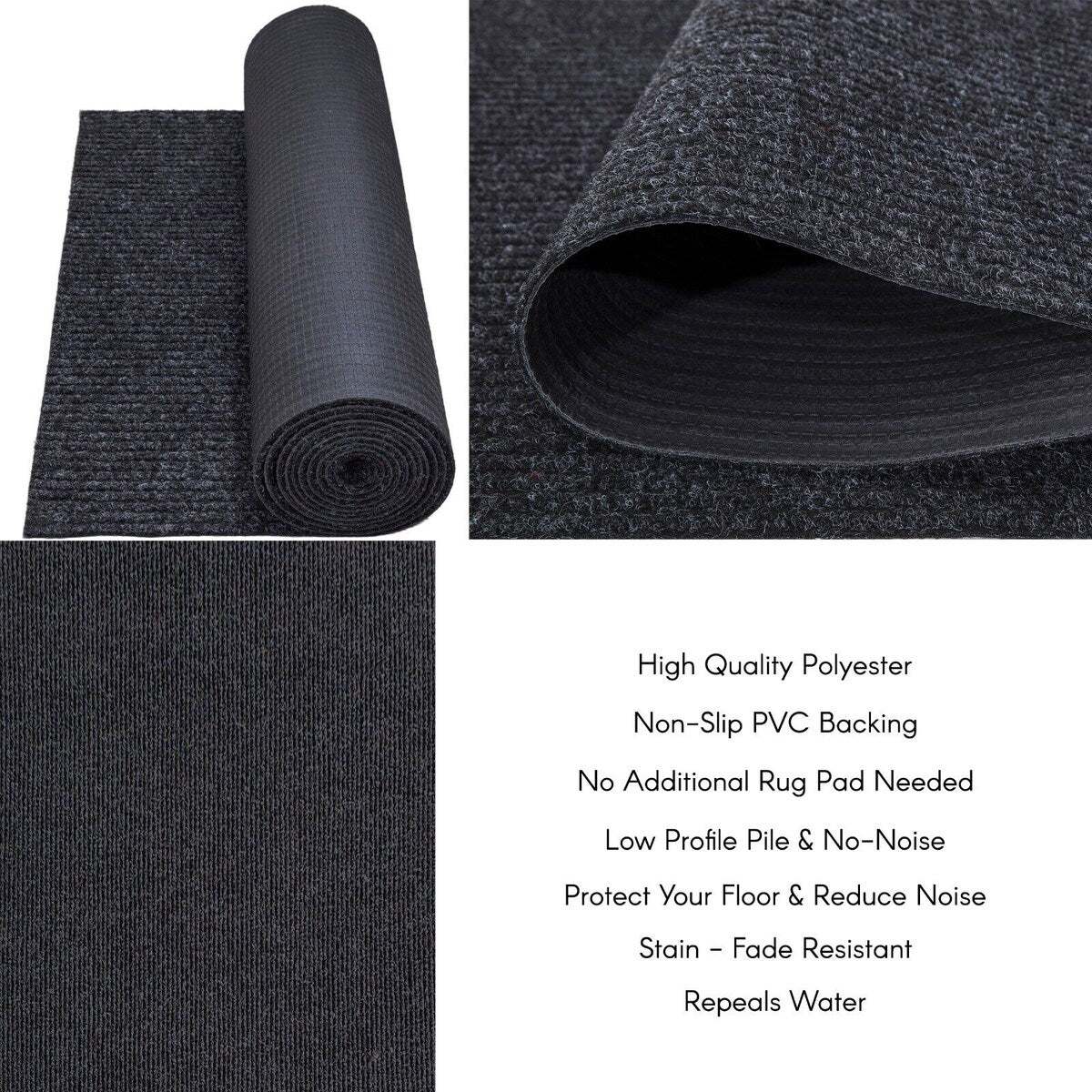 High-Quality Outdoor/Indoor Carpet Runner Rug with Non-Slip PVC Backing 42'' wide