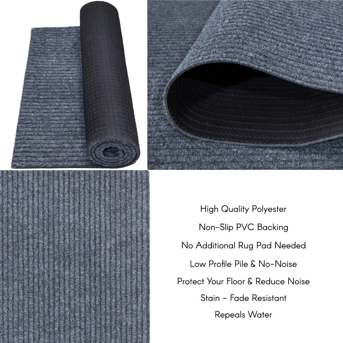 High-Quality Outdoor/Indoor Carpet Runner Rug with Non-Slip PVC Backing 42'' wide