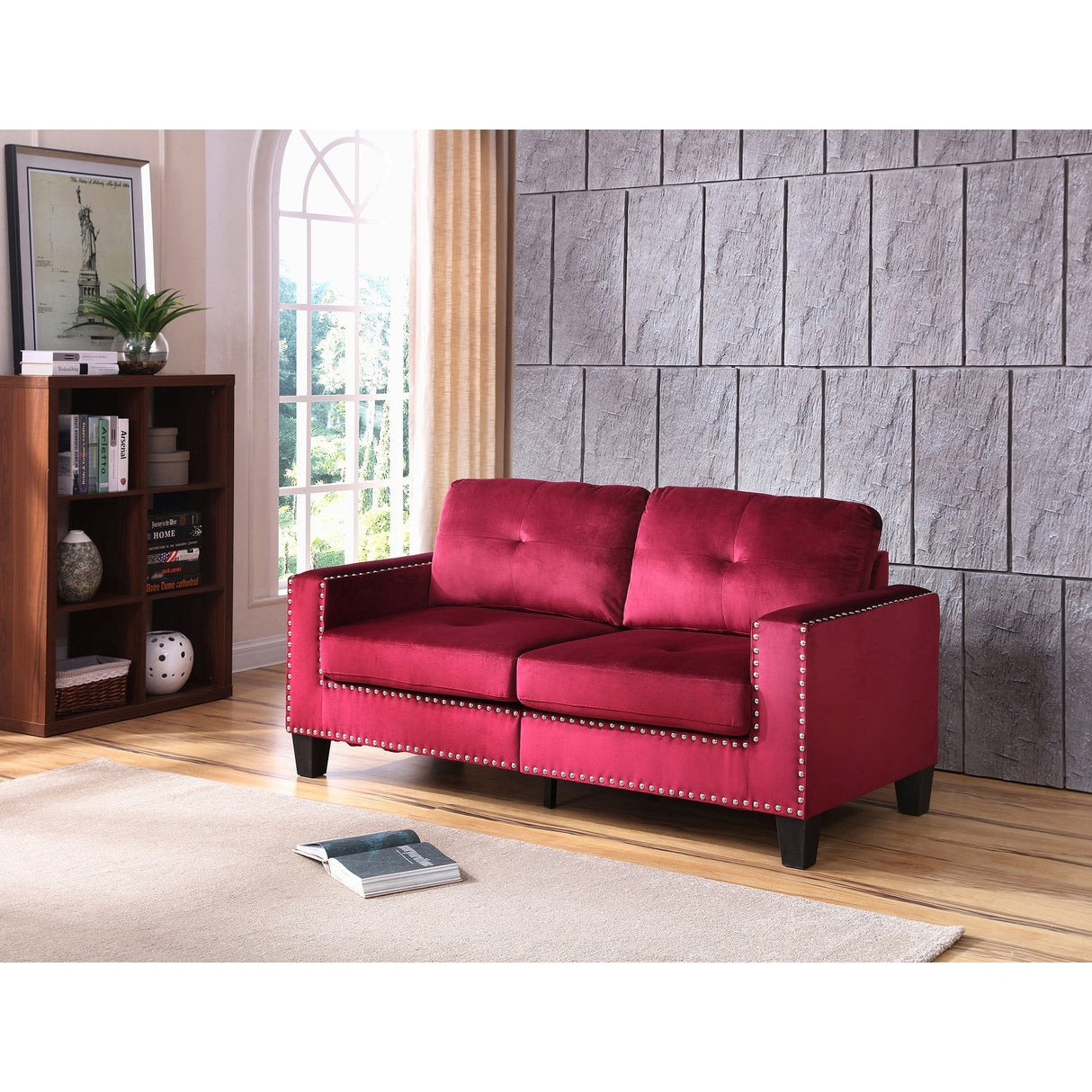 High Quality Velvet with Nailhead trim Sofa