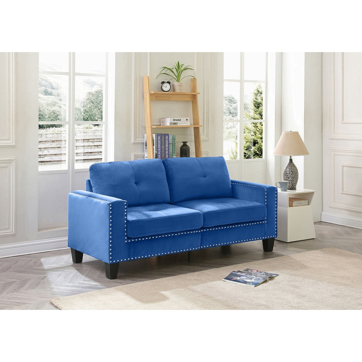 High Quality Velvet with Nailhead trim Sofa