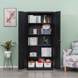 High Storage Cabinet with 2 Doors and 4 Partitions