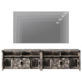 Highboy TV Console with LED Lights, Farmhouse & Industrial, 59 Inch