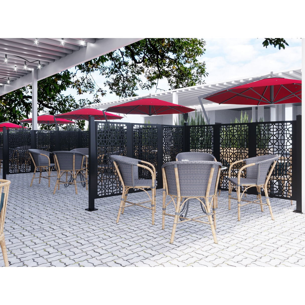 HighlanderHome Freestanding Modular Metal Privacy Screen, 4FtX 6Ft