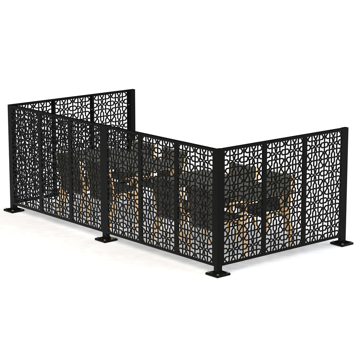 HighlanderHome Freestanding Modular Metal Privacy Screen, 4FtX 6Ft