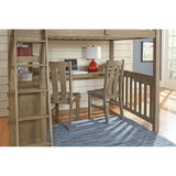 Highlands Full Loft Bed with Desk and Chair, Driftwood