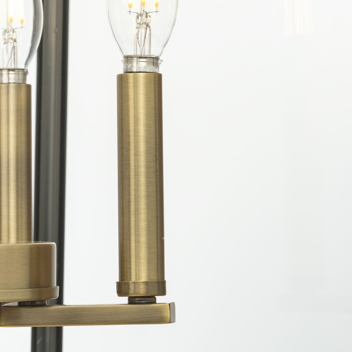 Hillcrest Collection Four-Light Vintage Brass Transitional Hall & Foyer Light - 13 in x 13 in x 22 in