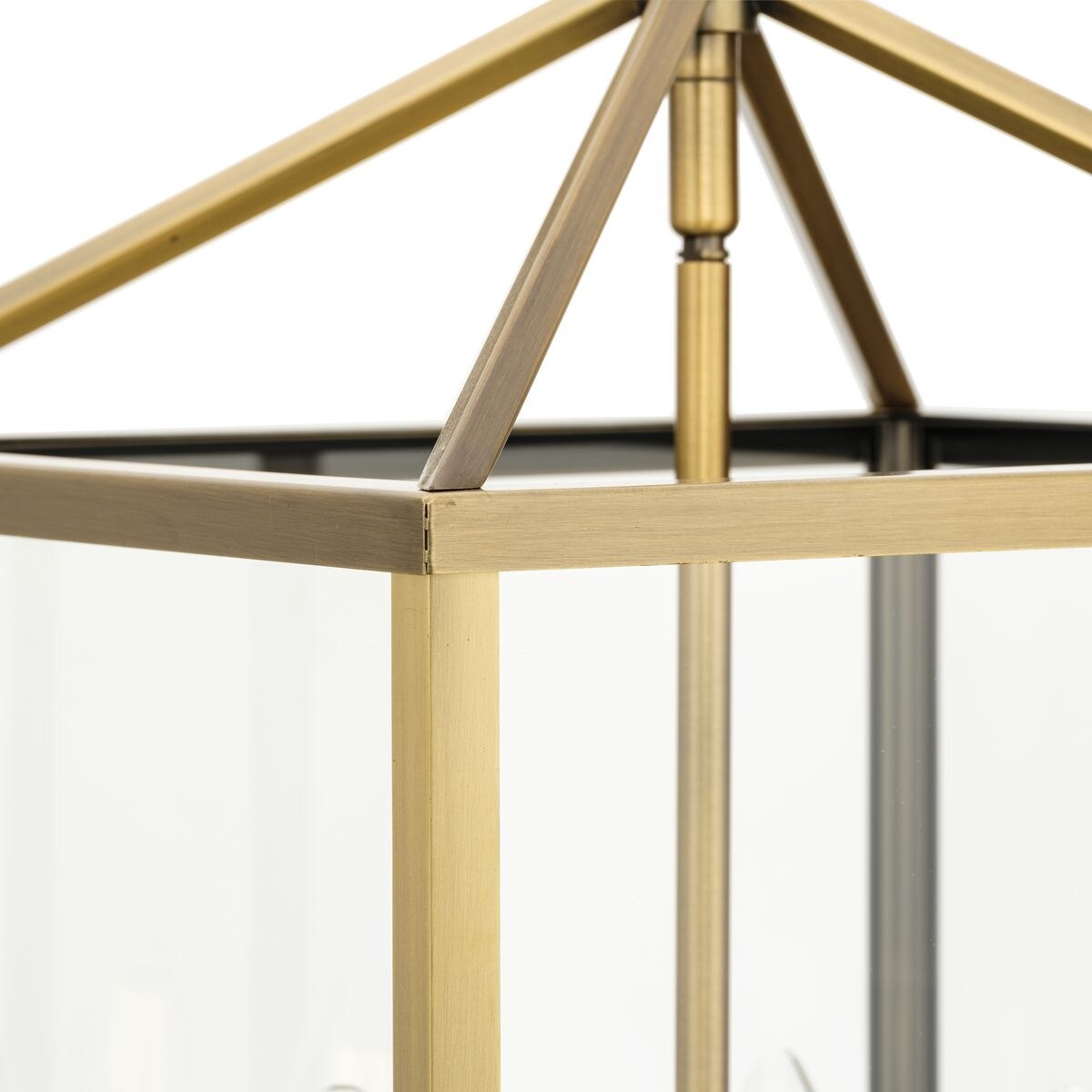 Hillcrest Collection Four-Light Vintage Brass Transitional Hall & Foyer Light - 13 in x 13 in x 22 in