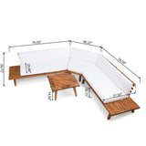 Hillcrest Outdoor V-shaped 4-piece Acacia Sectional by Christopher Knight Home