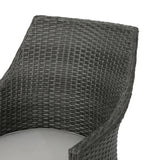 Hillhurst Outdoor 5-piece Round Wicker Dining Set with Cushions & Umbrella Hole by Christopher Knight Home