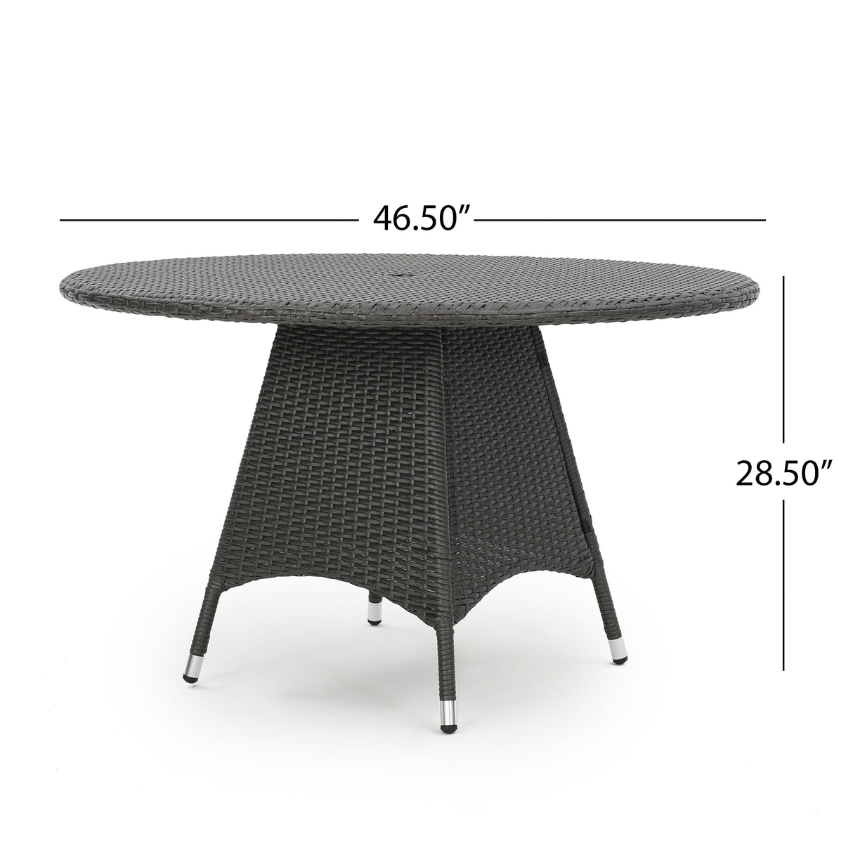 Hillhurst Outdoor 5-piece Round Wicker Dining Set with Cushions & Umbrella Hole by Christopher Knight Home