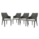 Hillhurst Outdoor Wicker Dining Chair with Cushions (Set of 4) by Christopher Knight Home
