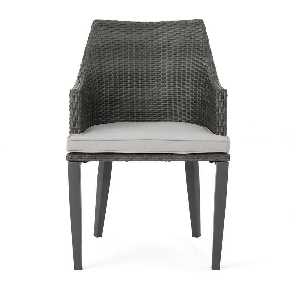 Hillhurst Outdoor Wicker Dining Chair with Cushions (Set of 4) by Christopher Knight Home