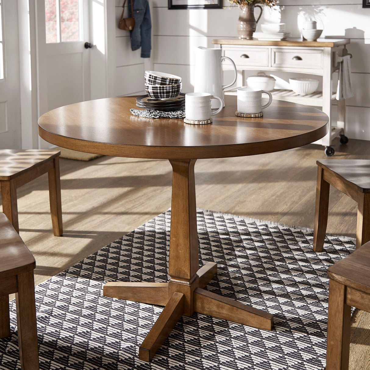 Eleanor Round Two-Tone Dining Table by iNSPIRE Q Classic