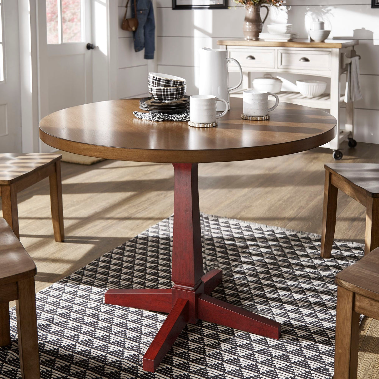 Eleanor Round Two-Tone Dining Table by iNSPIRE Q Classic
