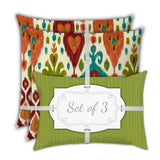 Hills And Valleys Indoor/Outdoor Pillow, Set of 2 Large & 1 Lumbar Pillow