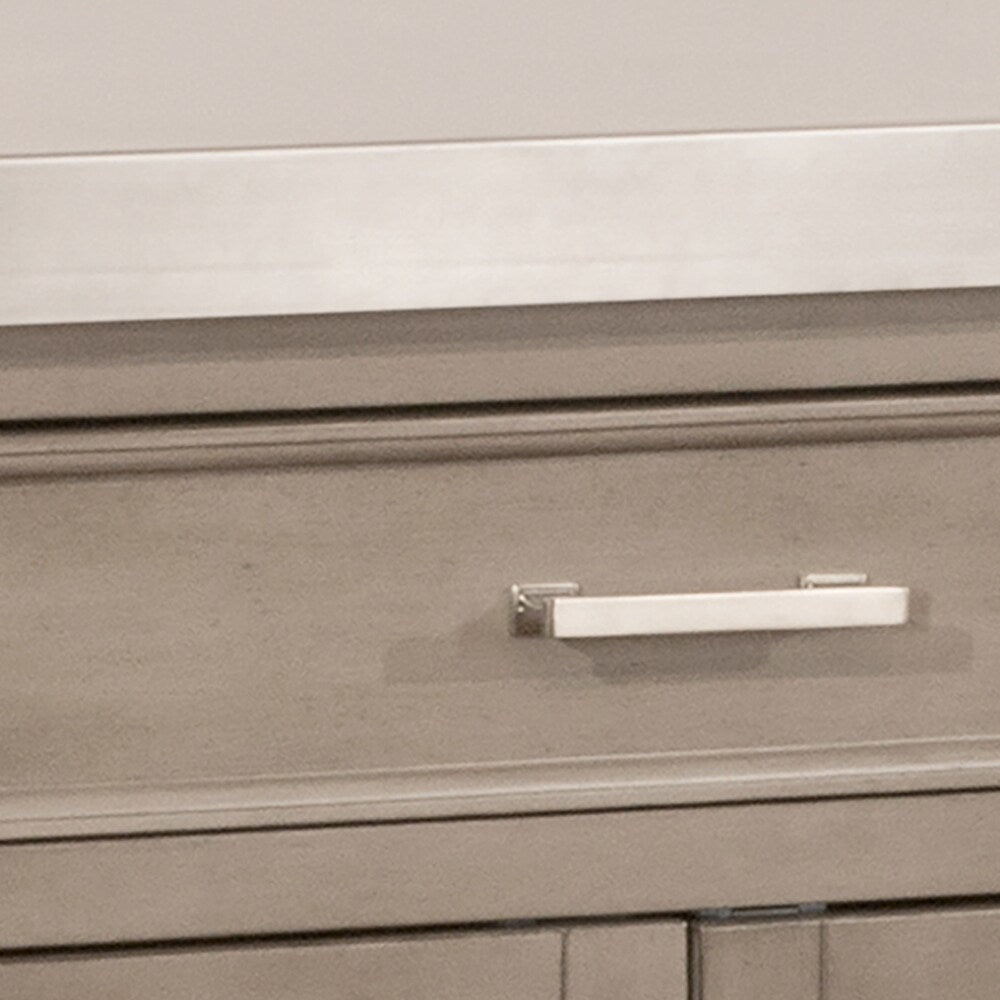 Flemington Kitchen Island in Gray with Stainless Steel Top by Hillsdale Furniture