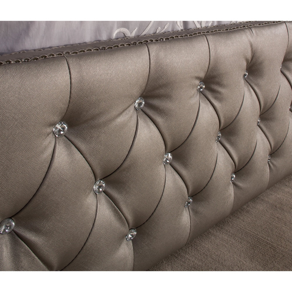 Hillsdale Furniture Memphis Upholstered Bed, Pewter
