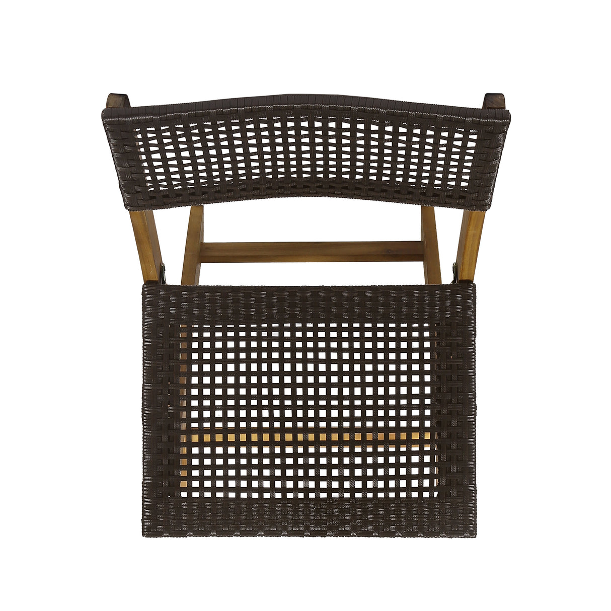 Hillside Outdoor Acacia Wood Foldable Bistro Chairs with Wicker Seating (Set of 2) by Christopher Knight Home