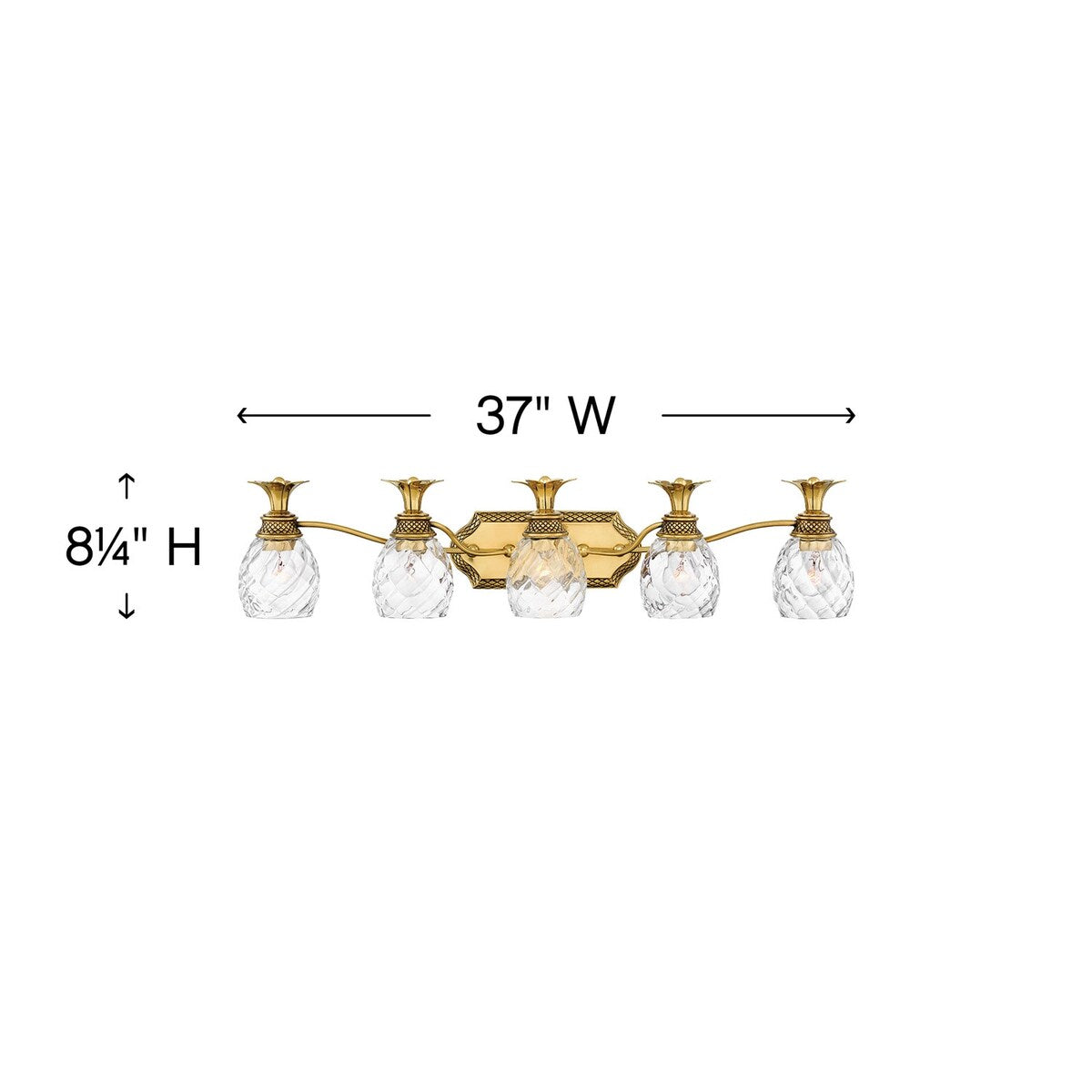 Hinkley Lighting Plantation 5 Light 37" Wide Bathroom Vanity Light