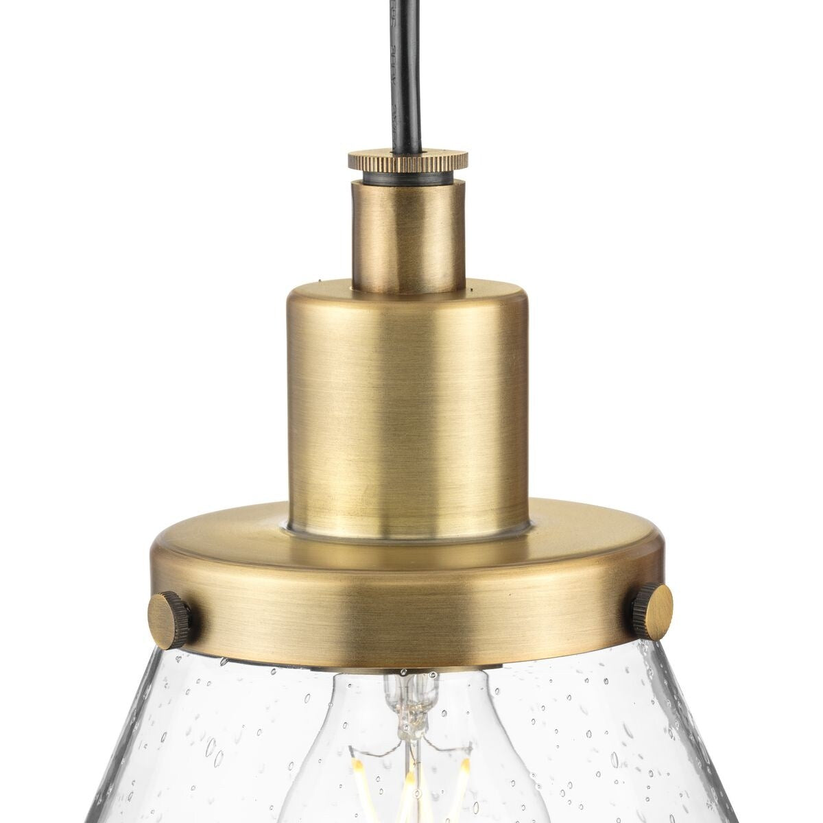 Hinton Collection One-Light Brushed Nickel Modern Farmhouse Pendant - 8 in x 8 in x 8.62 in