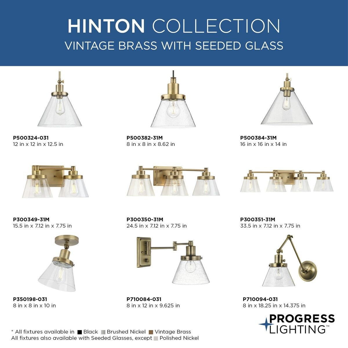 Hinton Collection One-Light Brushed Nickel Modern Farmhouse Pendant - 8 in x 8 in x 8.62 in