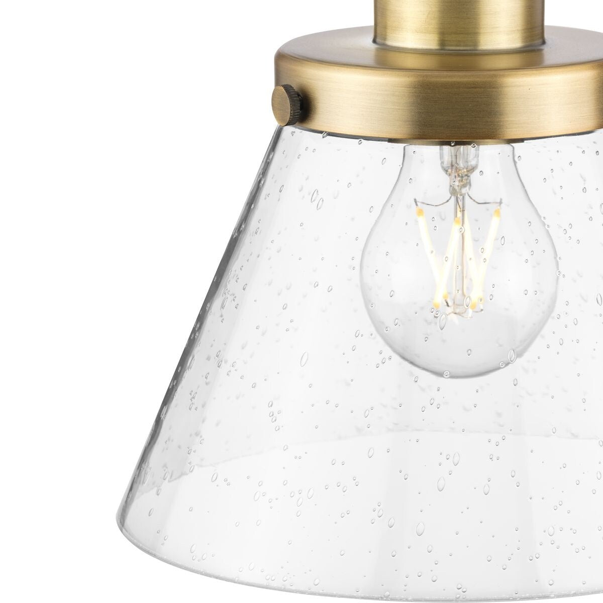 Hinton Collection One-Light Brushed Nickel Modern Farmhouse Pendant - 8 in x 8 in x 8.62 in