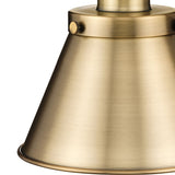 Hinton Collection One-Light Vintage Brass Modern Farmhouse Pendant - 8.25 in x 8.25 in x 8.62 in