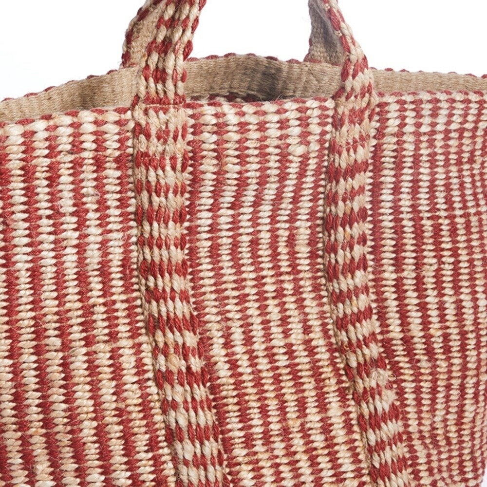 Hip Vintage Red and Natural Hemp Basket