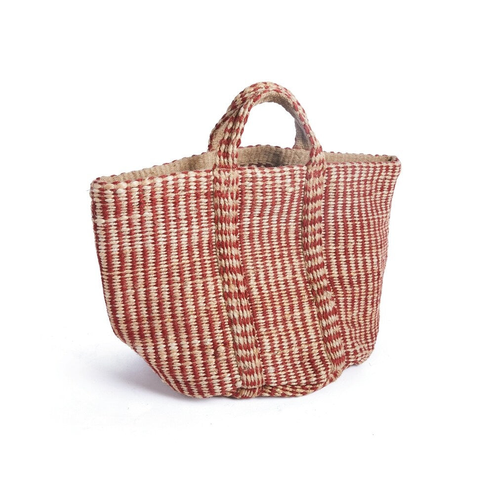 Hip Vintage Red and Natural Hemp Basket