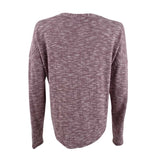 Hippie Rose Women's Cozy Button-Front Top (L, Zinfandel/Ivory Marled)