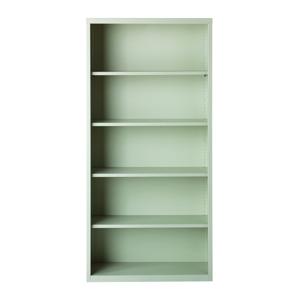 Hirsh 72" H 5-Shelf Metal Bookcase, Light Gray