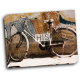 His Bicycle 20x16 Gallery Wrapped Stretched Canvas