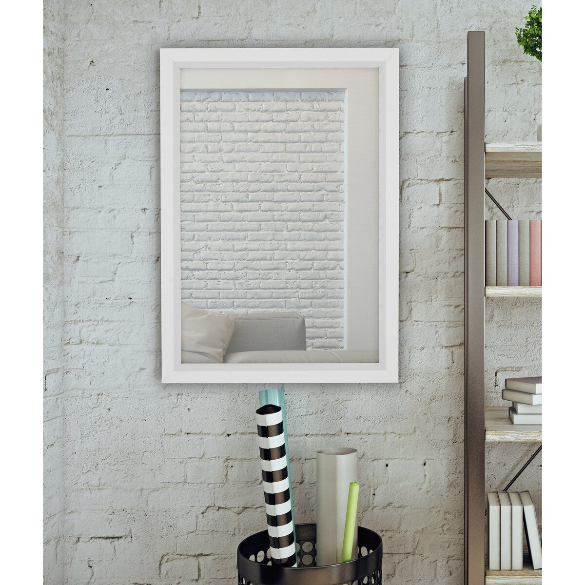 Hitchcock Butterfield Blanca Large White Modern Mirror